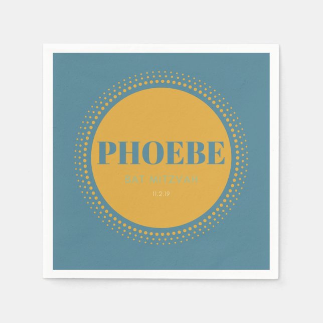 Guardanapo De Papel Bat Mitzvah Napkin- Phoebe (Frente)