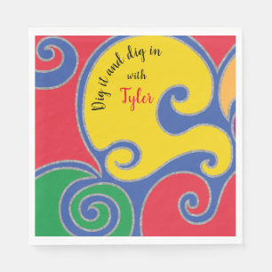 Guardanapo De Papel Bat ou Bar Mitzvah Napkin Glittery Swirings