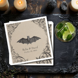 Guardanapo De Papel Bat Vitoriano Até Casamento Negro e Tan Mortal
