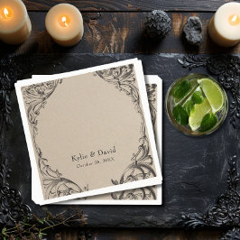 Guardanapo De Papel Bat Vitoriano Até Casamento Negro e Tan Mortal