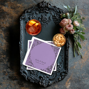 Guardanapo De Papel Bat Vitoriano Até Casamento Preto e Roxo da Morte