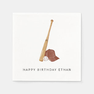 Guardanapo De Papel Batendo no Beisebol Aniversário