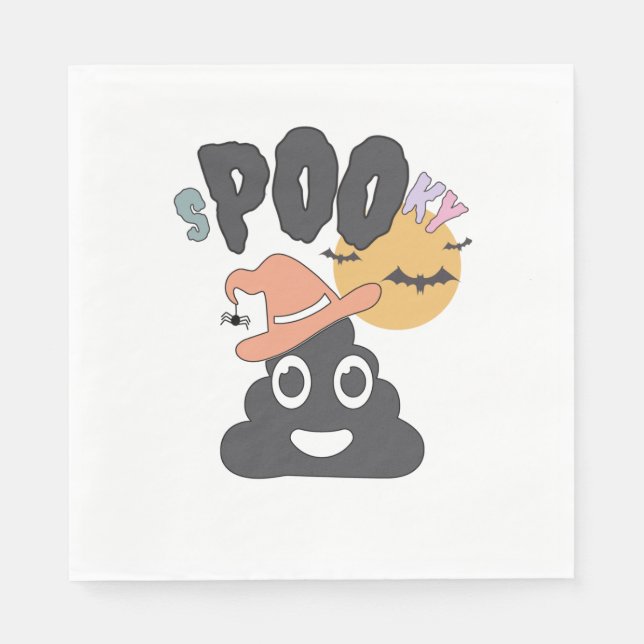 Guardanapo De Papel Bathroom engraçado Halloween Spooky Poo Design (Frente)