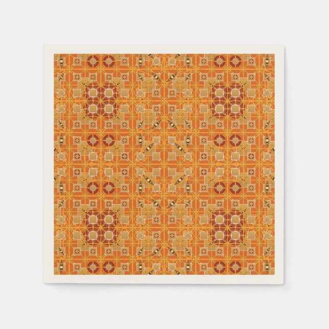 Guardanapo De Papel Batik Tribal - tons de âmbar e marrom (Frente)