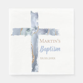 Guardanapo De Papel Batismo azul ágata Holy Cross