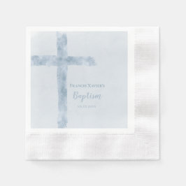 Guardanapo De Papel batismo azul-aquarela