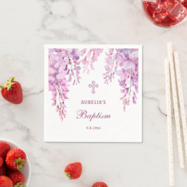 Guardanapo De Papel Batismo de Wistéria Rosa