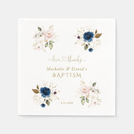 Guardanapo De Papel Batismo Dourado  azul-rosa encantador gêmeas plana
