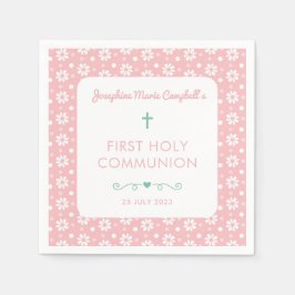 Guardanapo De Papel Batismo religioso da Primeira Comunhão Rosa Rosa