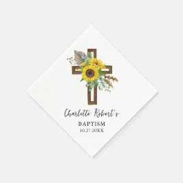 Guardanapo De Papel Batismo Russo Boho Sunflower & Eucalyptus