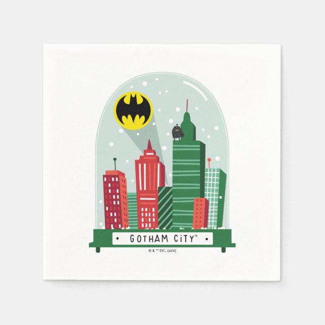 Guardanapo De Papel Batman Gotham City™ Snow Globe Graphic (Frente)