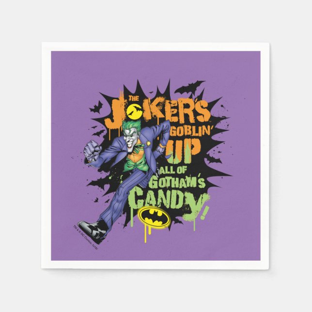 Guardanapo De Papel Batman | Joker's Goblin' Up All of Gotham's Candy (Frente)