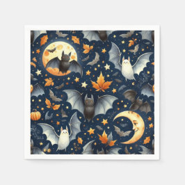 Guardanapo De Papel Bats and Moons Halloween