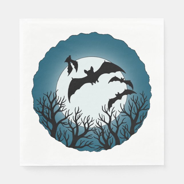 Guardanapo De Papel Bats and Trees Against the Moon (Frente)
