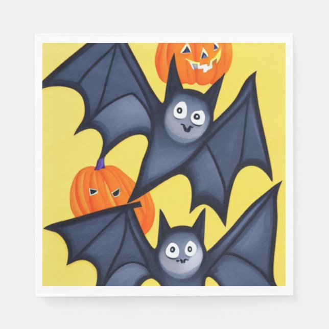 Guardanapo De Papel Bats e Pumpkins (Frente)