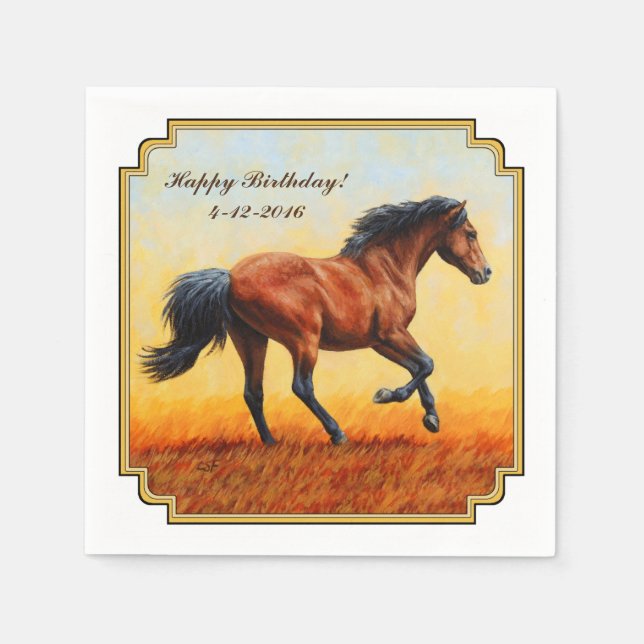Guardanapo De Papel Bay Horse Galloping (Frente)
