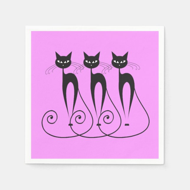 Guardanapo De Papel BD de gato preto (Frente)