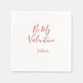 Guardanapo De Papel Be my valentine red name elegant love couple