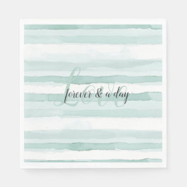Guardanapo De Papel Beach Aqua Mint Stripes Wedes