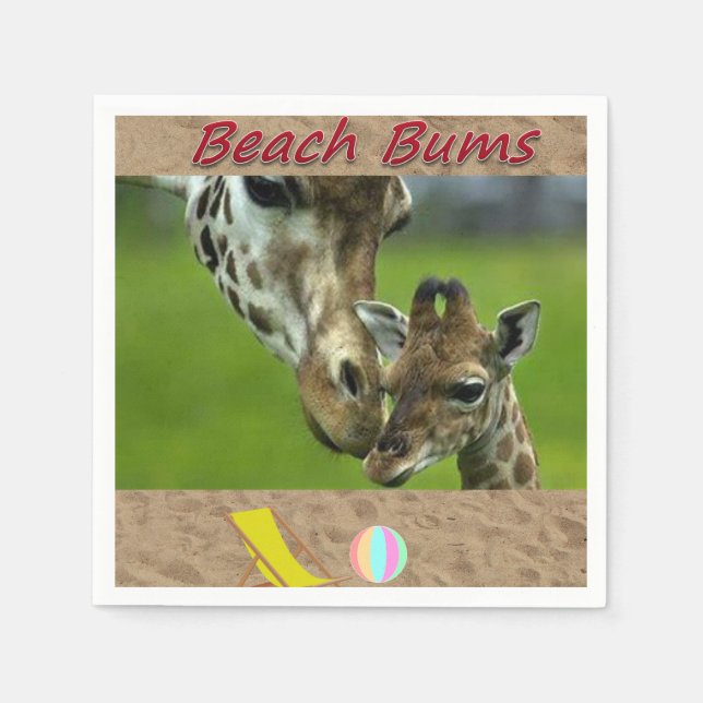 Guardanapo De Papel Beach Bum Paper Napkins Giraffe (Frente)