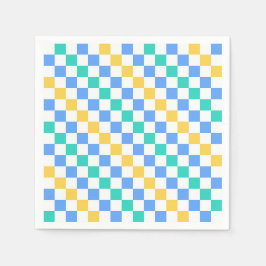 Guardanapo De Papel Beach day diagonal checkerboard pattern