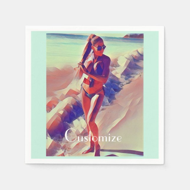 Guardanapo De Papel Beach Girl Thunder_Cove (Frente)