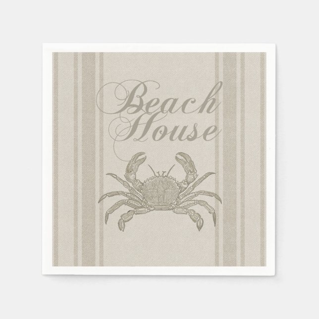 Guardanapo De Papel Beach House Carab Seashore Coastal Vintage (Frente)