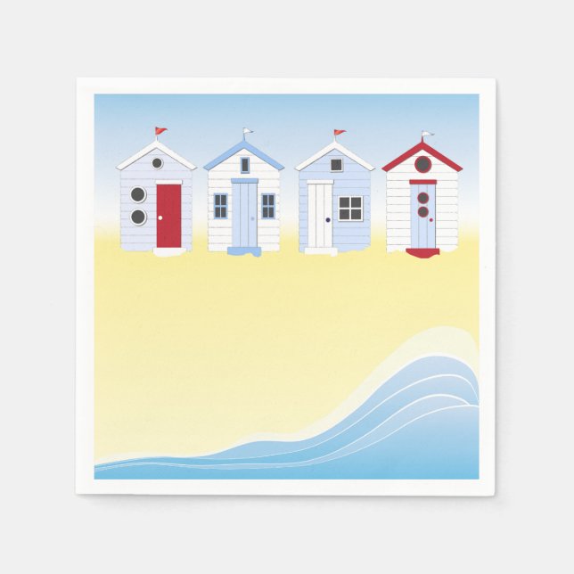 Guardanapo De Papel Beach Huts Paper Napkins (Frente)