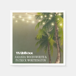 Guardanapo De Papel Beach Lights Palm Tree Casamento Tropical Napkins