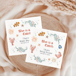 Guardanapo De Papel Beach Ocean She's a Catch Bridal Shower