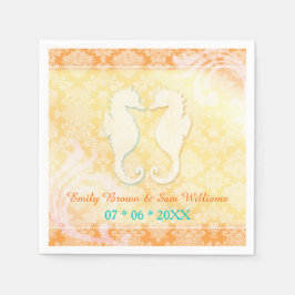 Guardanapo De Papel Beach Romance SeaHorse Pair Wedding