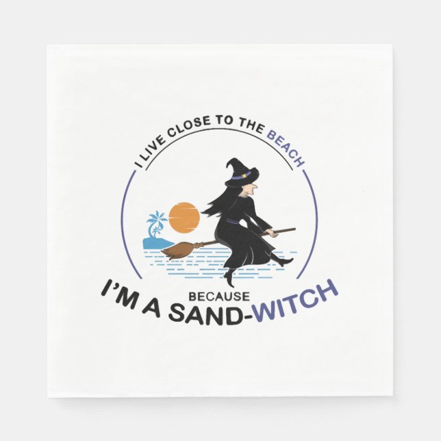Guardanapo De Papel Beach Sand-Witch para a Festa de Halloween (Frente)