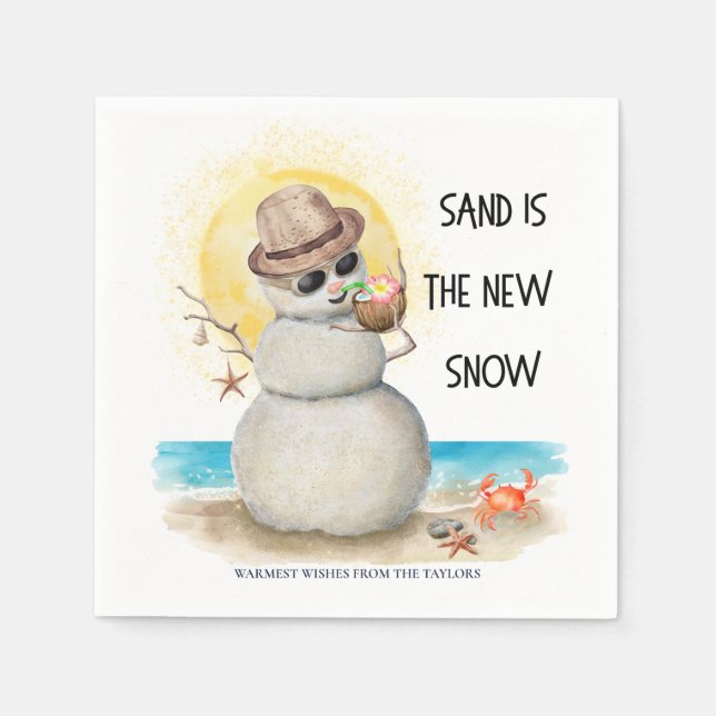 Guardanapo De Papel Beach Sandman - Festa Tropical de Natal (Frente)