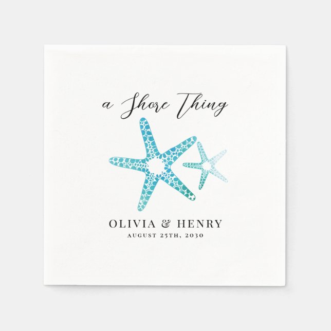 Guardanapo De Papel Beach Wedding "A Shore Thing" Starfish (Frente)