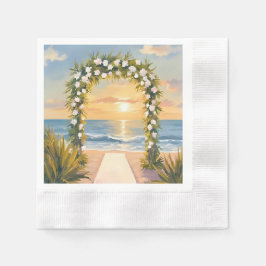 Guardanapo De Papel Beach Wedding Arch Floral Watercolor