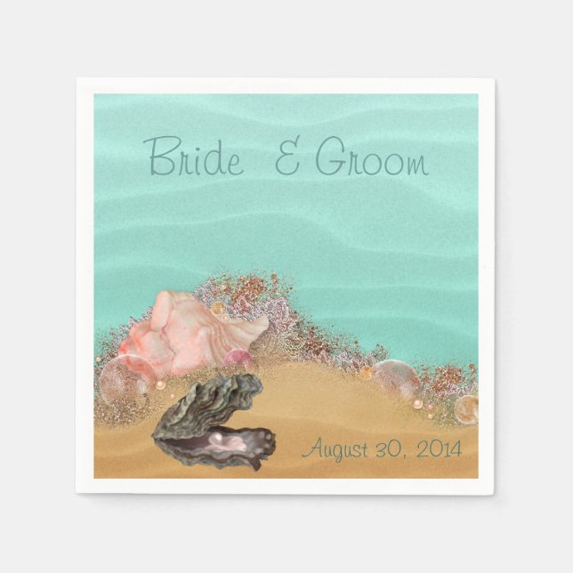 Guardanapo De Papel Beach Wedding Sandy Shore (Frente)