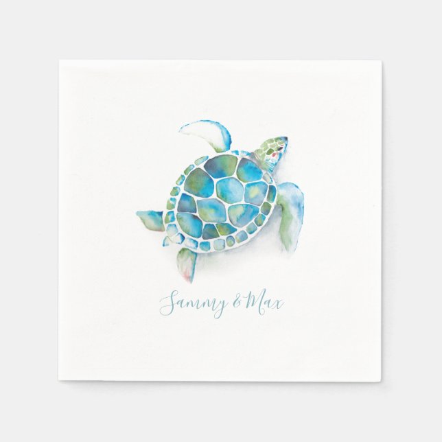 Guardanapo De Papel Beach Wedkins Sea Turtle (Frente)