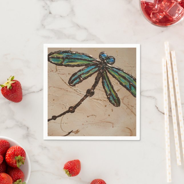 Guardanapo De Papel Beachy Blue e Green Dragonfly (Insitu)