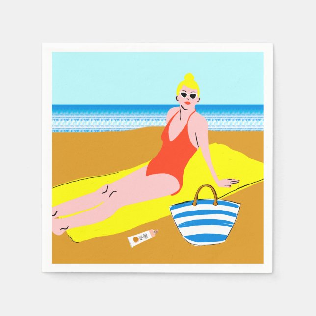 Guardanapo De Papel Beachy Keen - Amarelo (Frente)