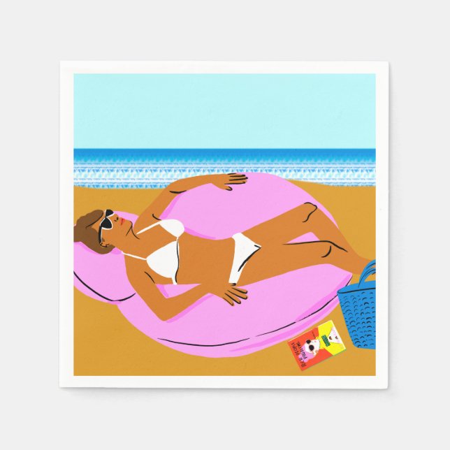 Guardanapo De Papel Beachy Keen - Rosa (Frente)