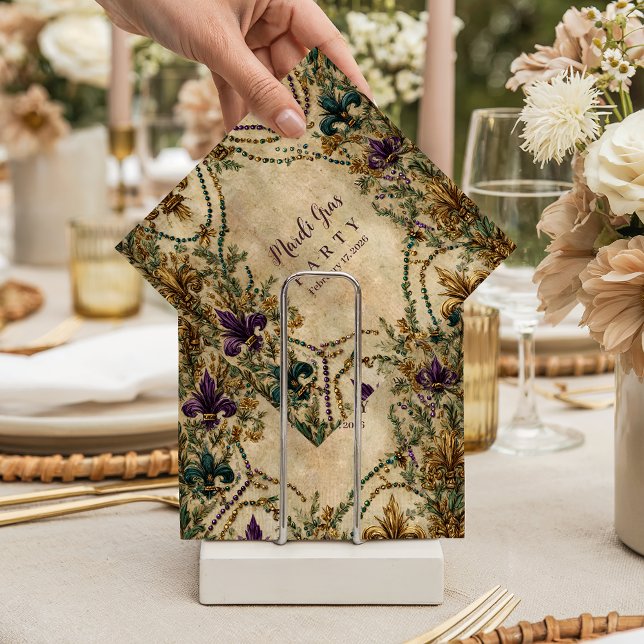 Guardanapo De Papel Beaded Fleur-de-Lis Mardi Gras Masquerade (Criador carregado)