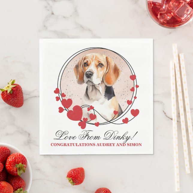 Guardanapo De Papel Beagle Dog Pet Wedding Napkins com Cães Foto (Insitu)