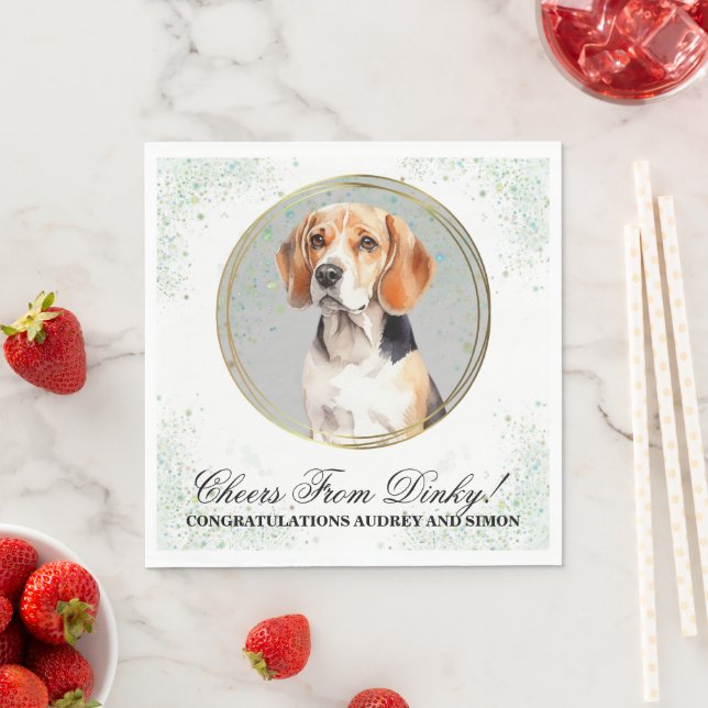 Guardanapo De Papel Beagle Dog Pet Wedding Napkins com Cães Foto (Insitu)