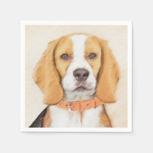 Guardanapo De Papel Beagle Hound Dog Painting Original Animal Art