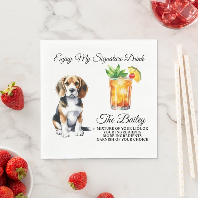 Guardanapo De Papel Beagle Personalised Signature Beink Pet (Insitu)