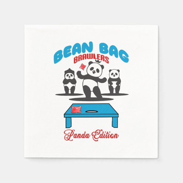 Guardanapo De Papel Bean Bag Brawlers - Panda (Frente)