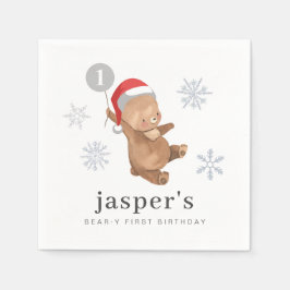 Guardanapo De Papel Bear Balloon Santa Hat