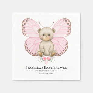 Guardanapo De Papel Bear Bear Girl Girl Chá de fraldas Napkins
