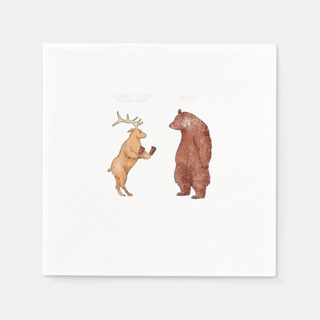 Guardanapo De Papel Bear Hands Oh Deer Funny Sayings Pun Gift  (Frente)