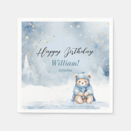 Guardanapo De Papel Bear Natal Um Primeiro Aniversário Inverno